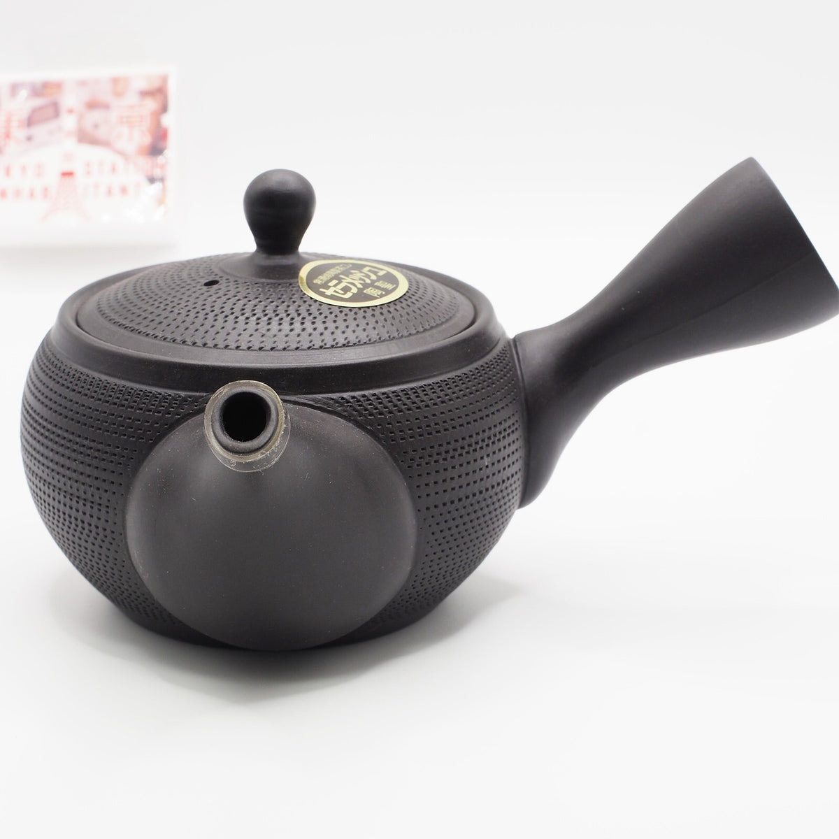 Japanese Tokoname Ware Kyusu Teapot 'Dark Gray Black Ceramesh' 300ml Made in Japan, Aichi