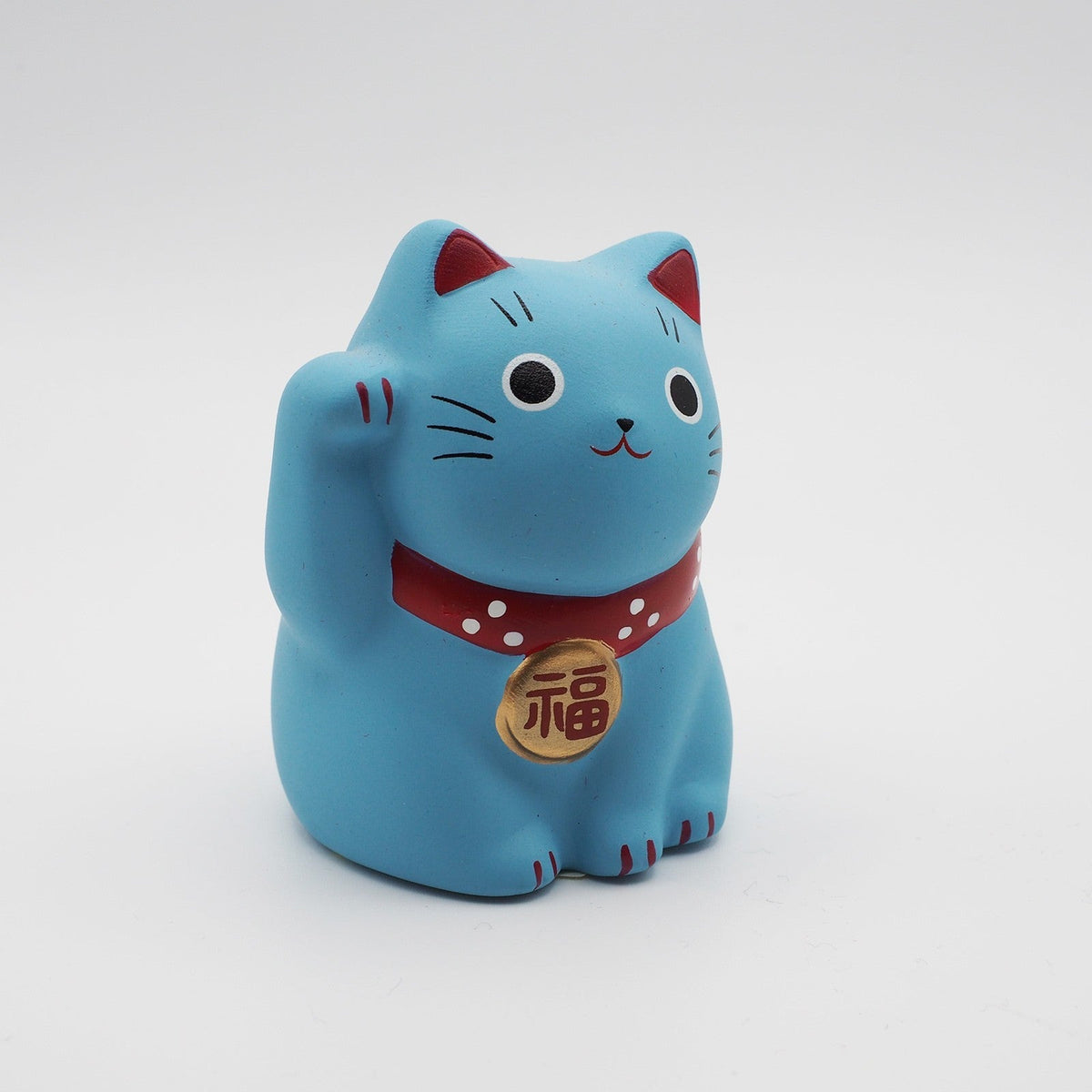Yakushigama Mini Japanese Lucky Cat Figurine (Maneki Neko) – Hand-Painted, 9 Colors