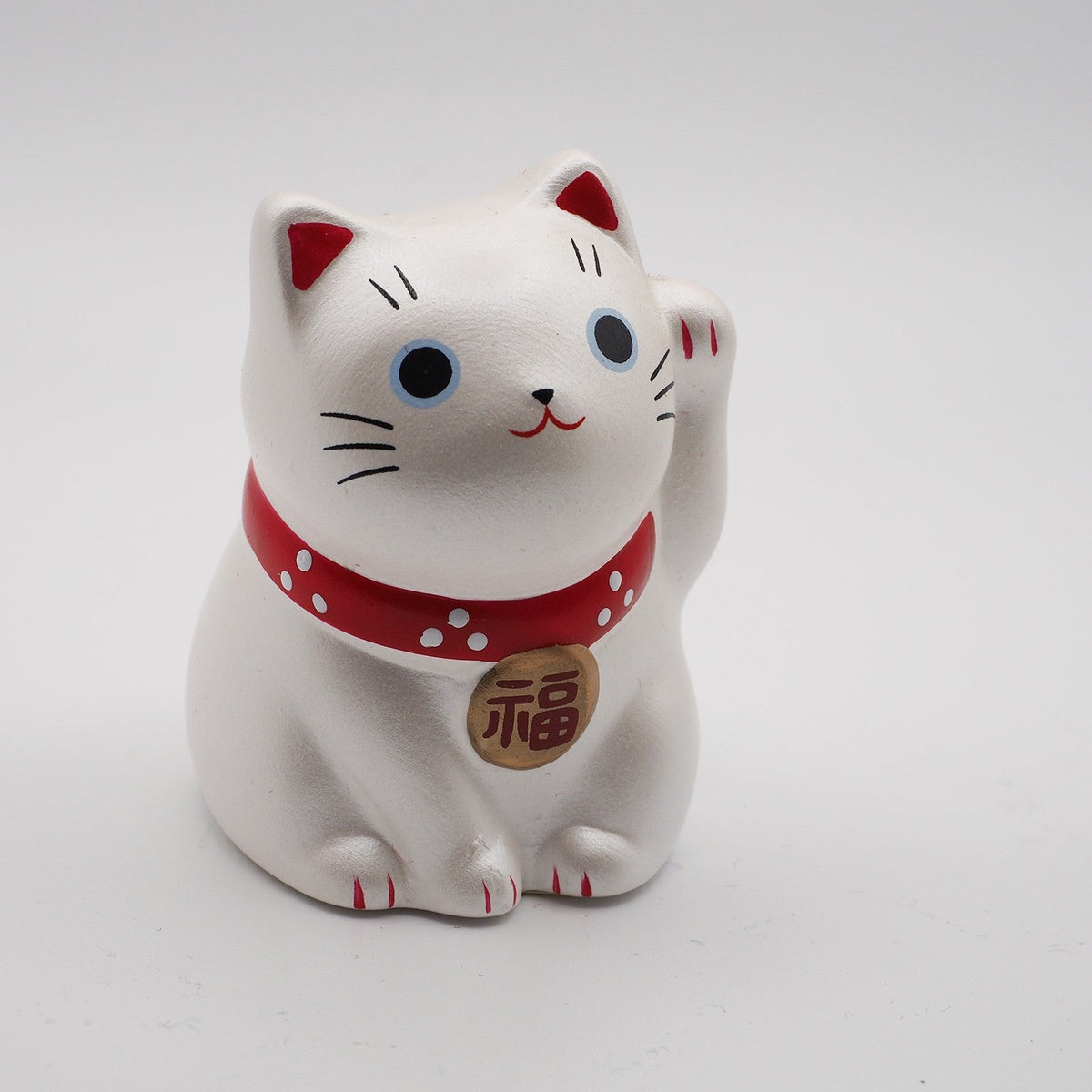 Yakushigama Mini Japanese Lucky Cat Figurine (Maneki Neko) – Hand-Painted, 9 Colors