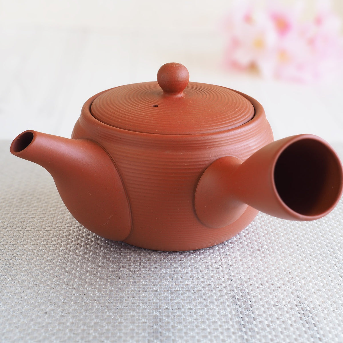 Japanese Tokoname Ware Kyusu Teapot Red Clay Ceramesh 430ml Made in Japan, Aichi