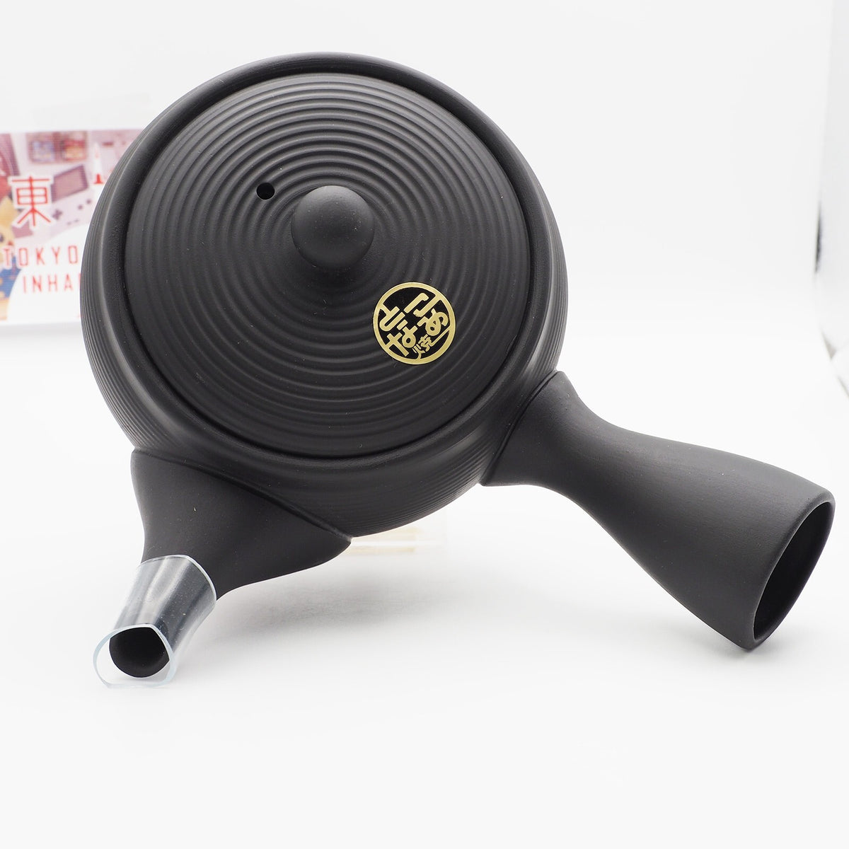 Japanese Tokoname Ware Kyusu Teapot Black Gray Ceramesh 430ml Made in Japan, Aichi