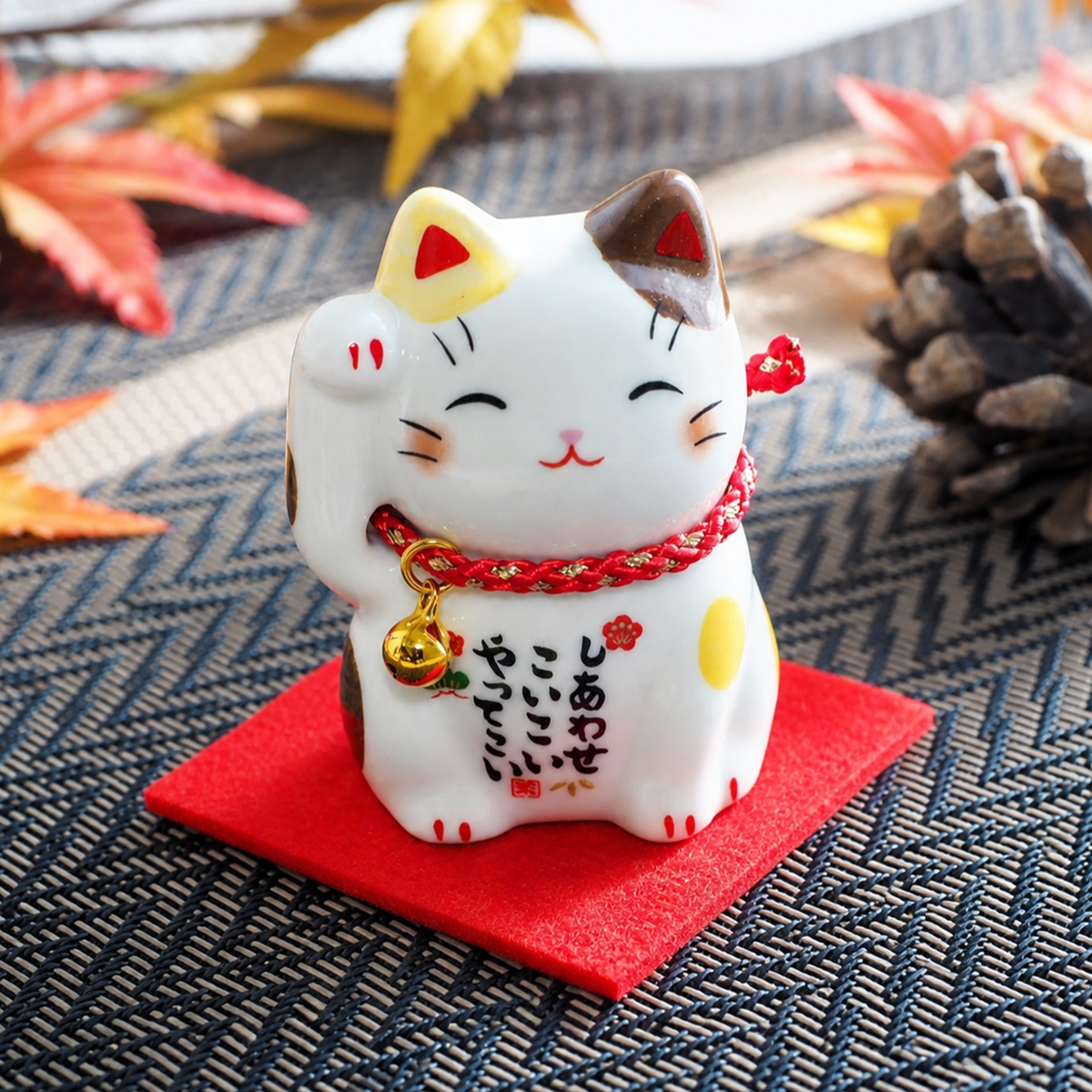 Brown Calico Maneki Neko – Mini Lucky Cat - Yakushigama