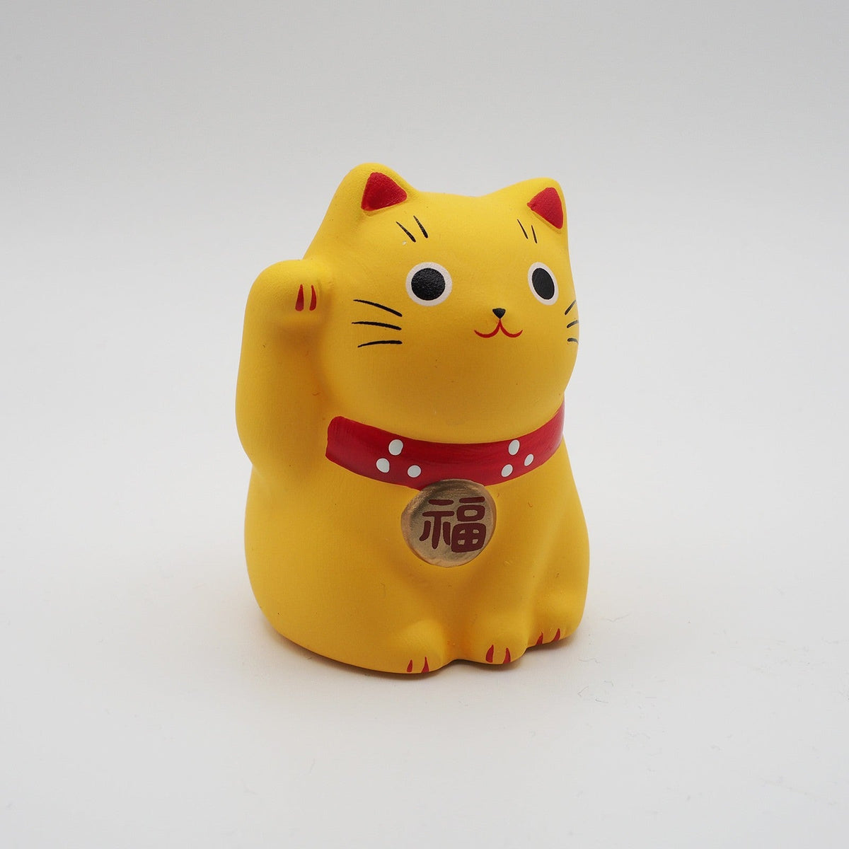 Yakushigama Mini Japanese Lucky Cat Figurine (Maneki Neko) – Hand-Painted, 9 Colors
