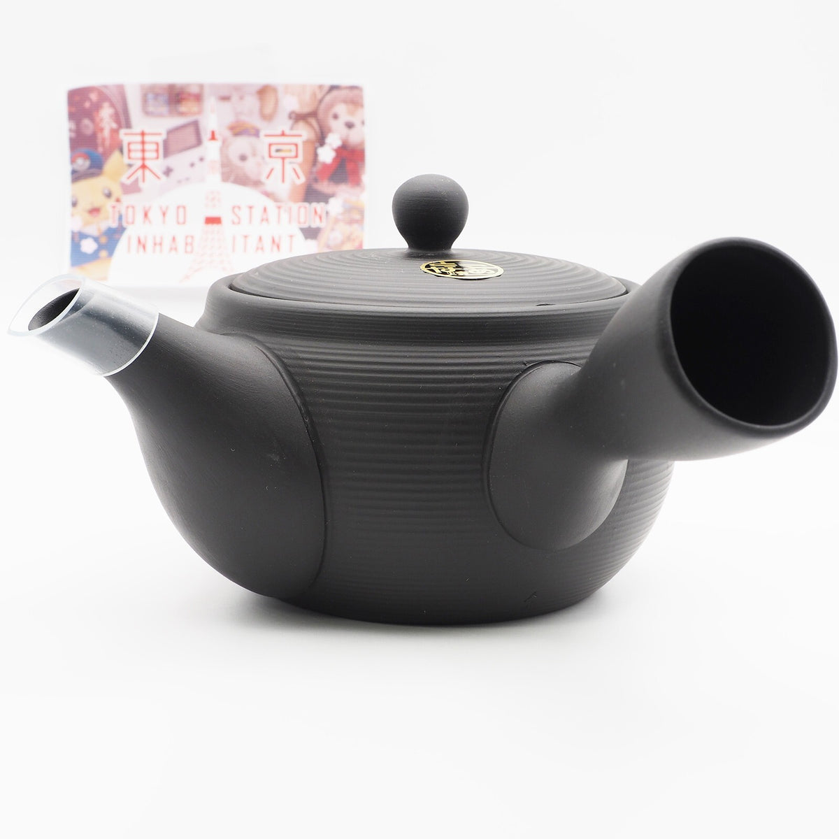 Japanese Tokoname Ware Kyusu Teapot Black Gray Ceramesh 430ml Made in Japan, Aichi