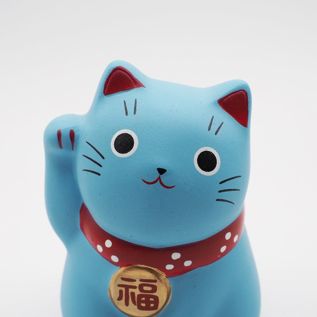 Yakushigama Mini Japanese Lucky Cat Figurine (Maneki Neko) – Hand-Painted, 9 Colors