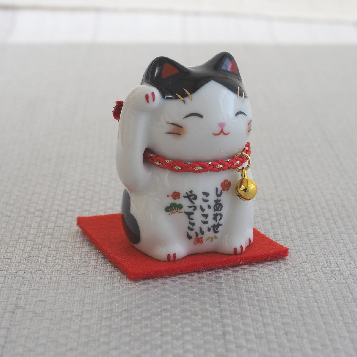 Japanese Lucky Cat Pair – Tuxedo & Orange Tabby Maneki Neko | Yakushigama