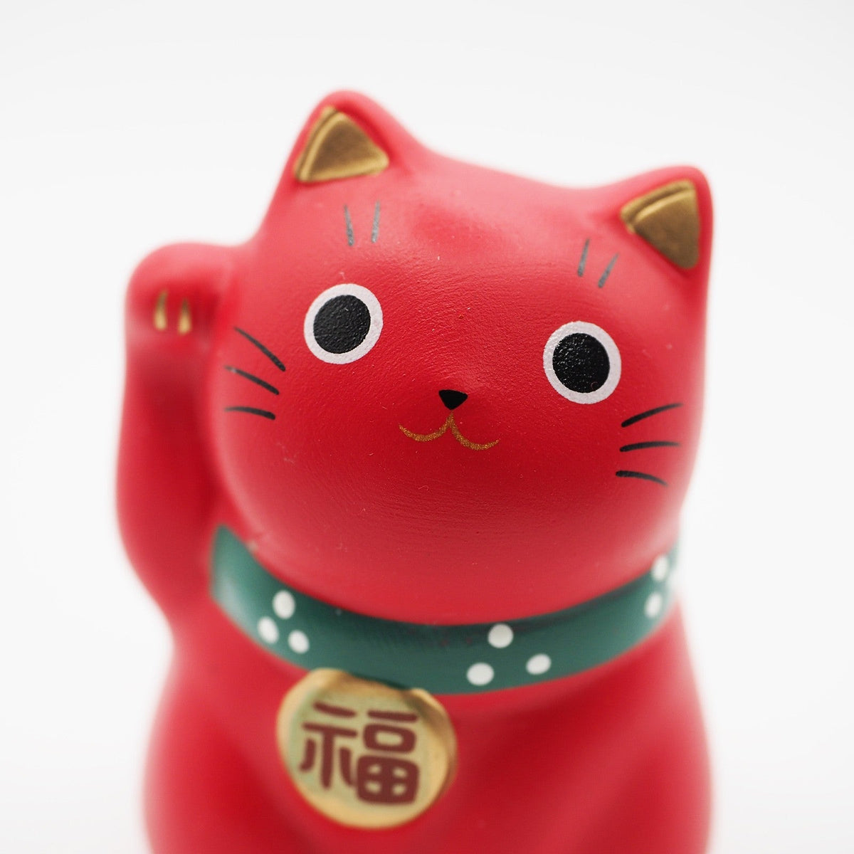 Yakushigama Mini Japanese Lucky Cat Figurine (Maneki Neko) – Hand-Painted, 9 Colors