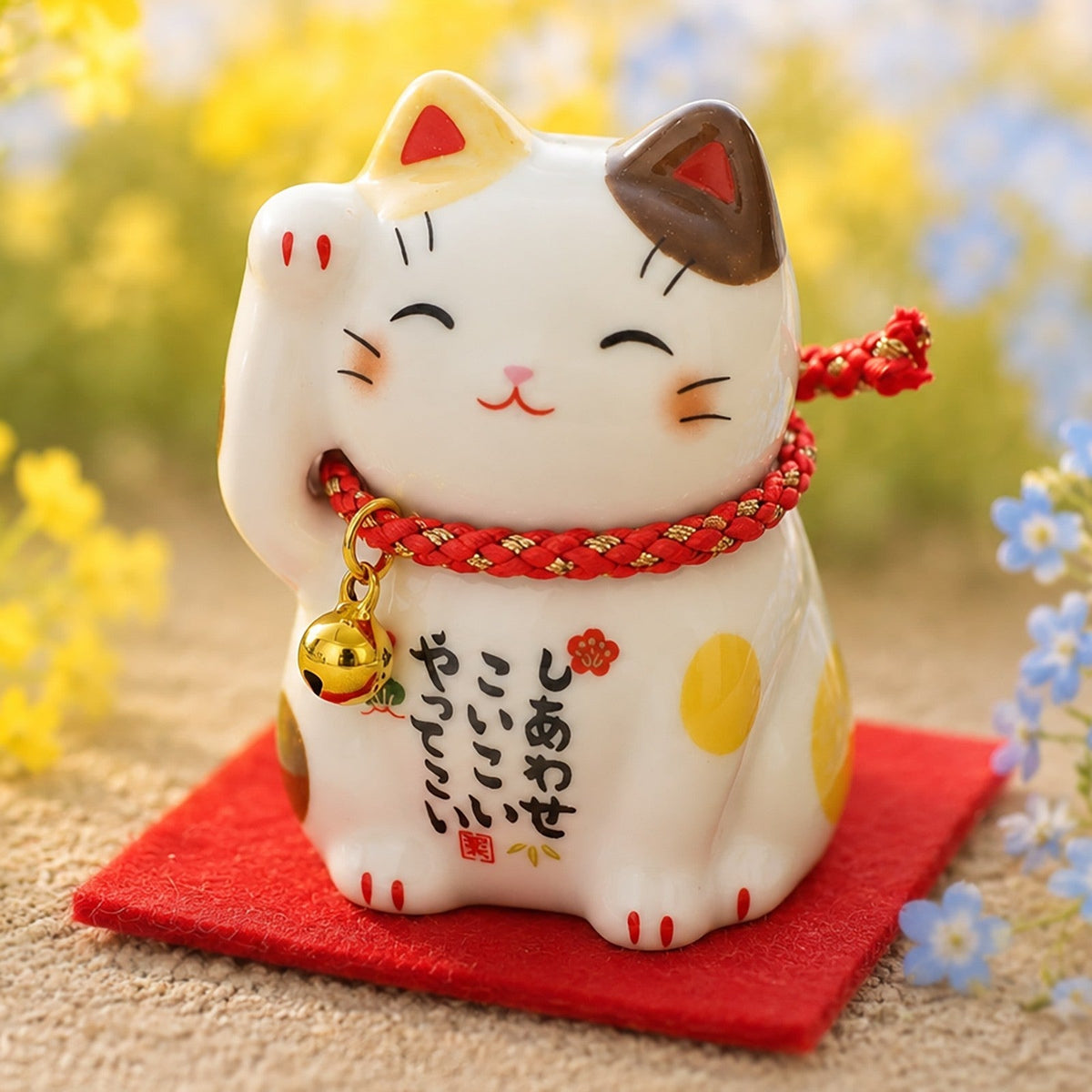 Brown Calico Maneki Neko – Mini Lucky Cat - Yakushigama