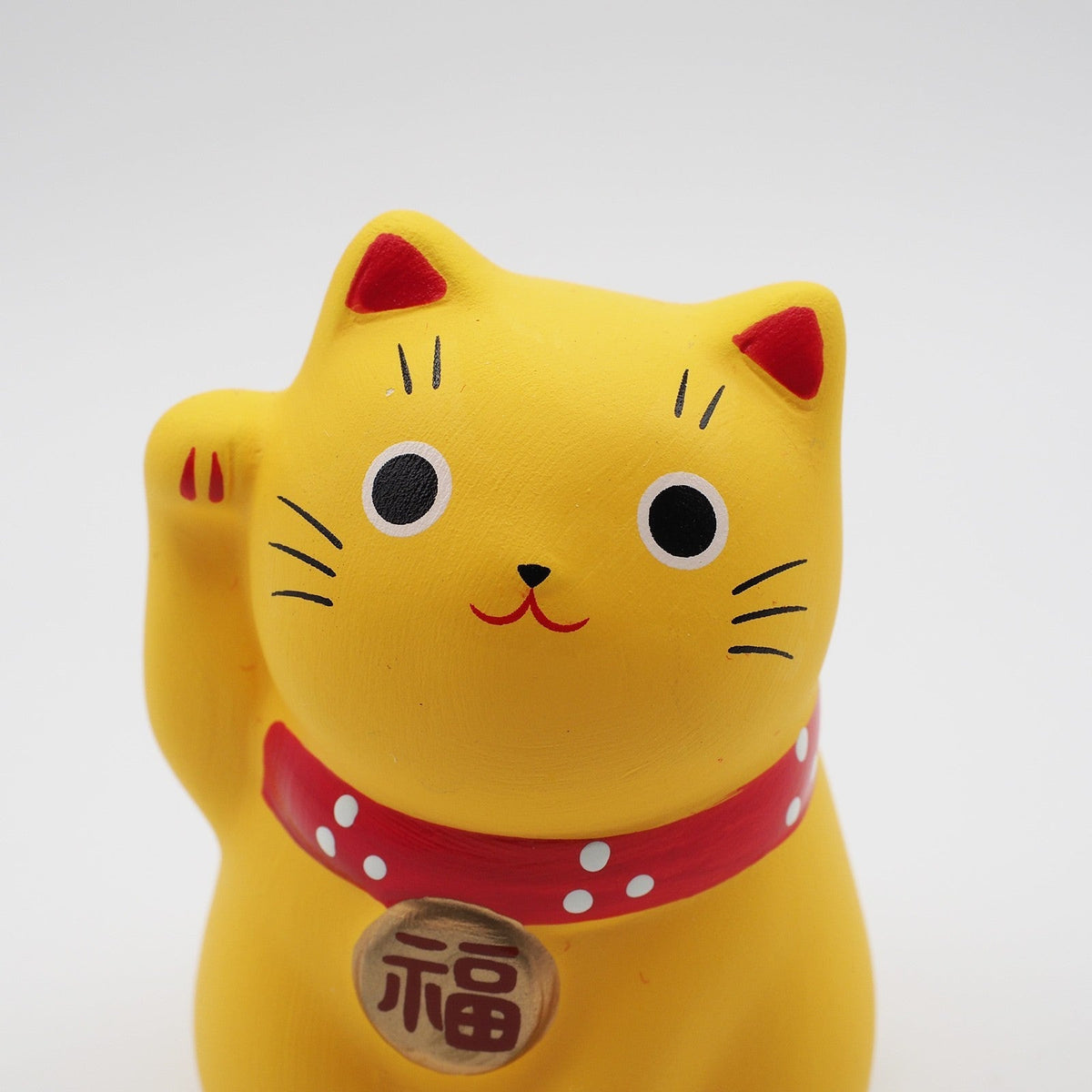 Yakushigama Mini Japanese Lucky Cat Figurine (Maneki Neko) – Hand-Painted, 9 Colors