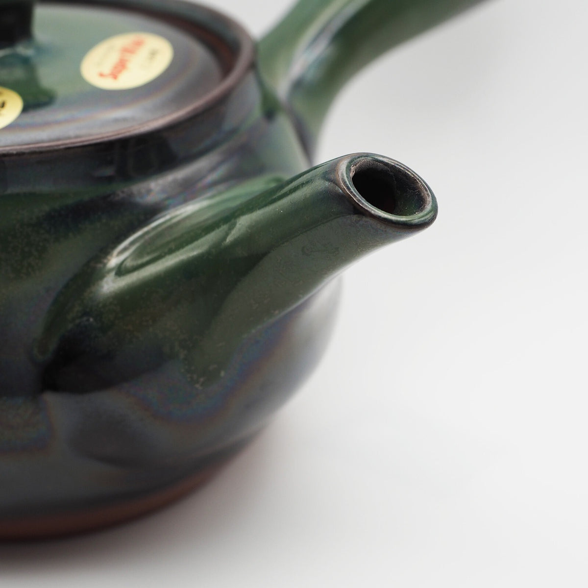 Japanese Tokoname Ware Kyusu Pottery Teapot 'Green-Blue Glaze' 380ml Made in Japan, Aichi