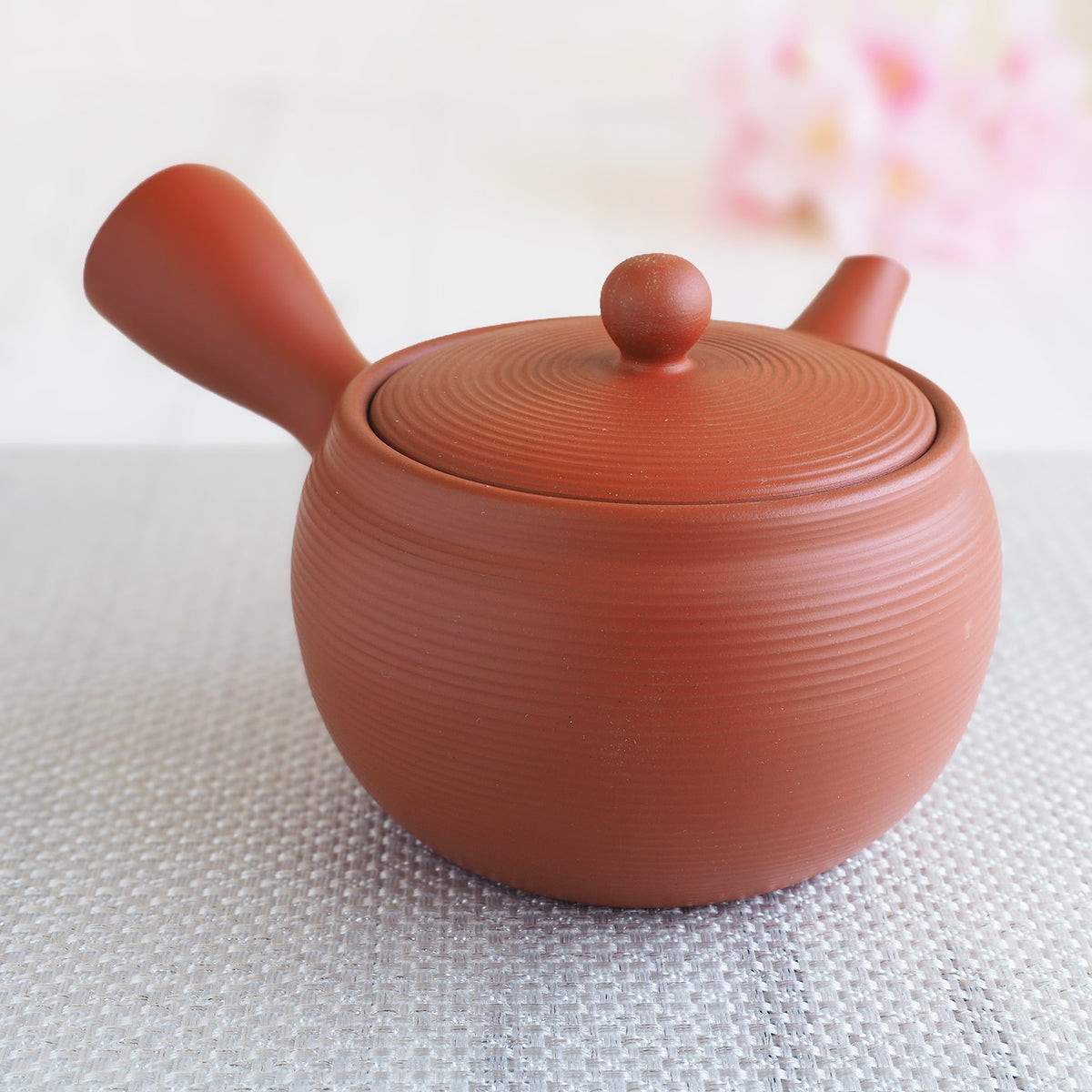 Japanese Tokoname Ware Kyusu Teapot Red Clay Ceramesh 430ml Made in Japan, Aichi