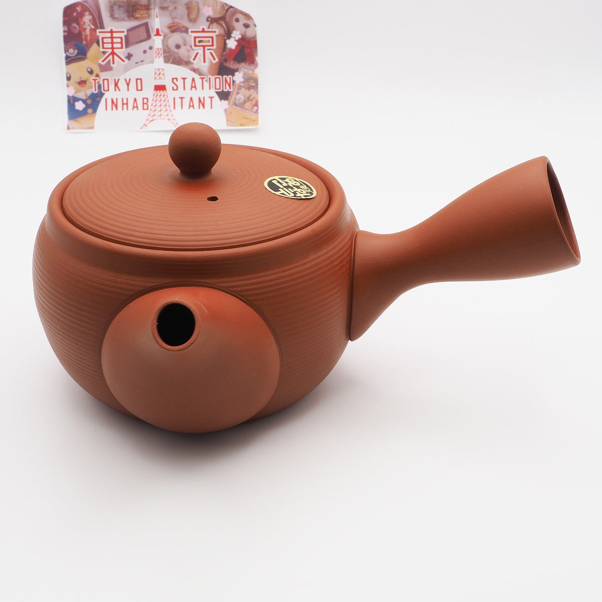Japanese Tokoname Ware Kyusu Teapot Red Clay Ceramesh 430ml Made in Japan, Aichi