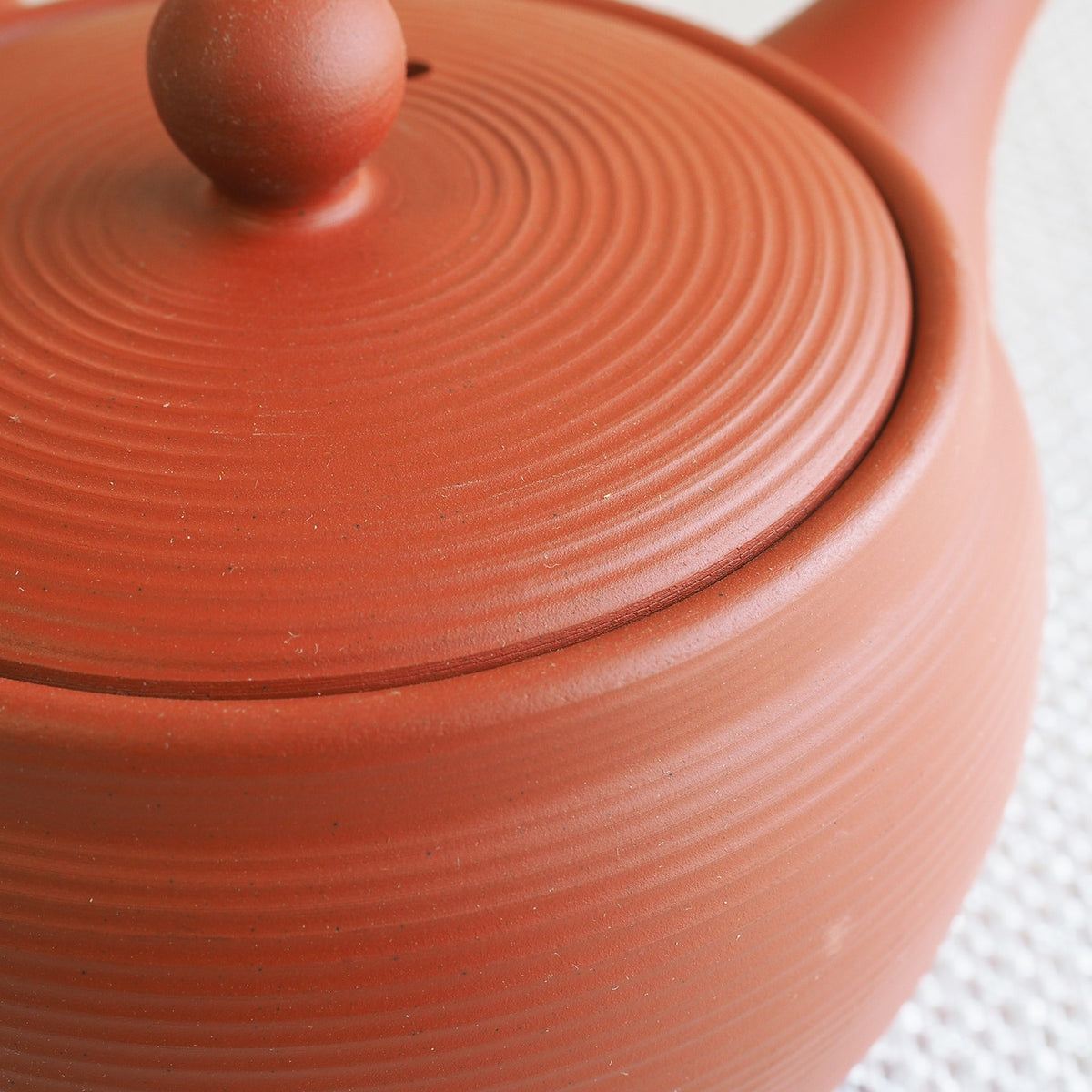 Japanese Tokoname Ware Kyusu Teapot Red Clay Ceramesh 430ml Made in Japan, Aichi