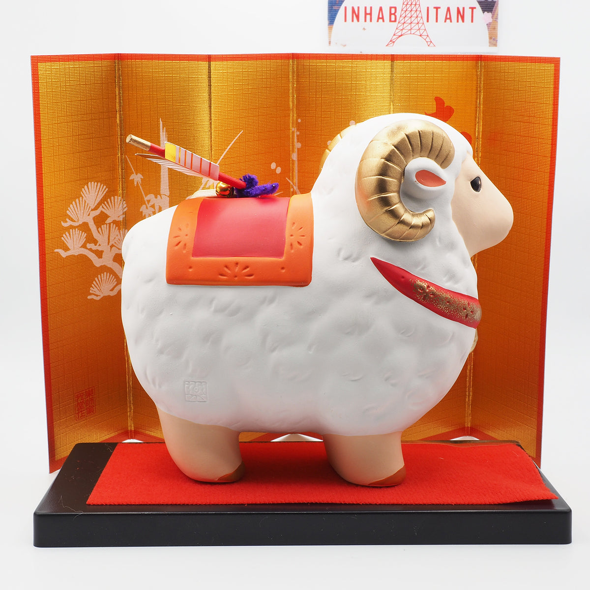 Japanese Grand Sheep Zodiac Ornament w/ Hamaya Arrow 2027 Yakushigama Eto Decor