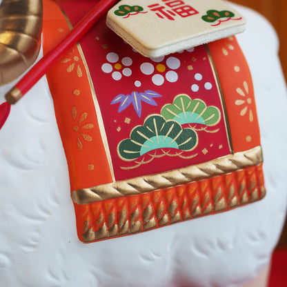 Japanese Grand Sheep Zodiac Ornament w/ Hamaya Arrow 2027 Yakushigama Eto Decor