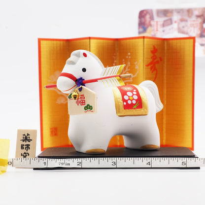 Horse Zodiac Figurine with Hamaya Lucky Arrow | Yakushigama 2026 Zodiac