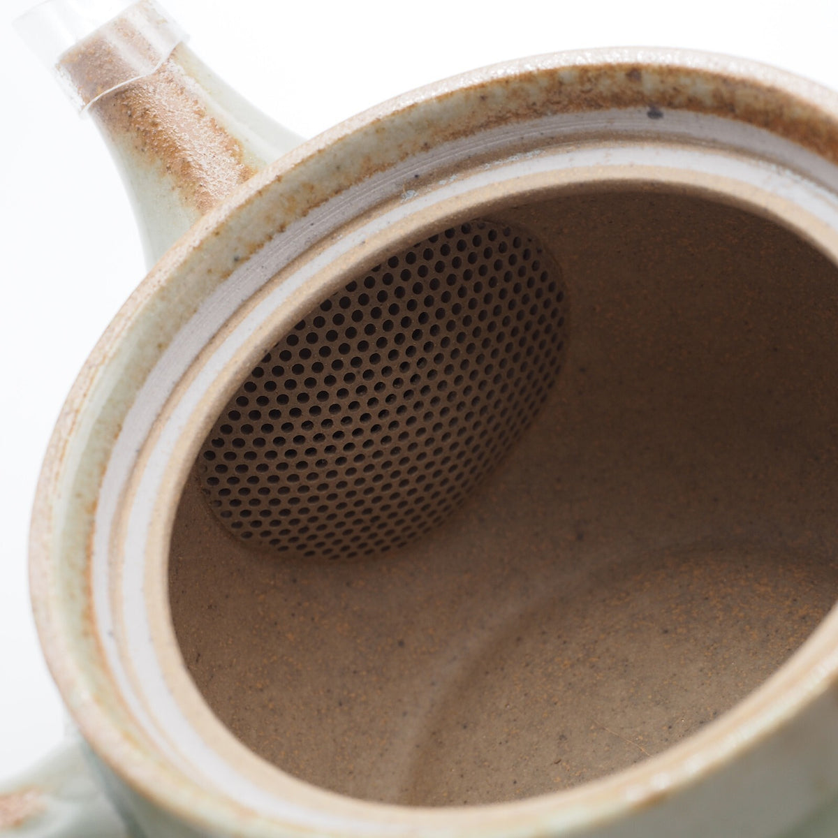 Japanese Tokoname Ware Kyusu Teapot 'Ash Gray Green Glaze' Ceramesh 350ml Made in Japan, Aichi