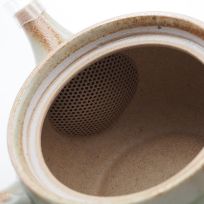 Japanese Tokoname Ware Kyusu Teapot 'Ash Gray Green Glaze' Ceramesh 350ml Made in Japan, Aichi