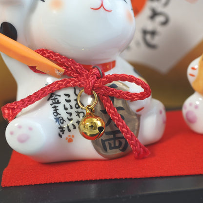 Maneki Neko Japanese Lucky Cat Pair – Wealth & Welcome | Yakushigama