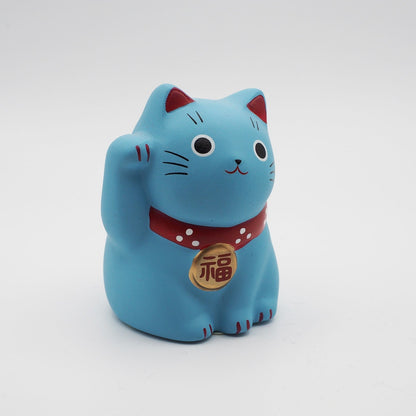 Yakushigama Mini Japanese Lucky Cat Figurine (Maneki Neko) – Hand-Painted, 9 Colors