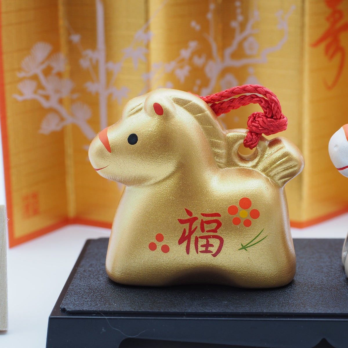 Gold and Silver Horse Clay Bell Pair | Yakushigama 2026 Zodiac