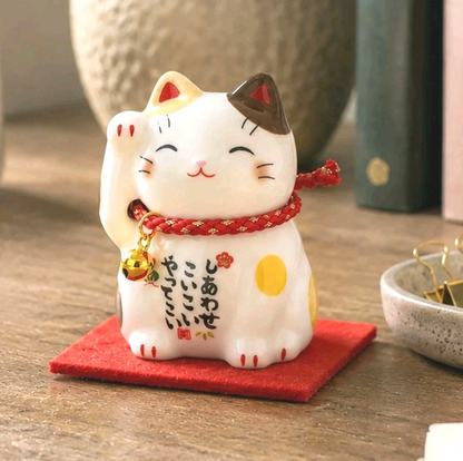 Brown Calico Maneki Neko – Mini Lucky Cat - Yakushigama