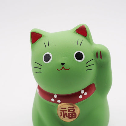 Yakushigama Mini Japanese Lucky Cat Figurine (Maneki Neko) – Hand-Painted, 9 Colors
