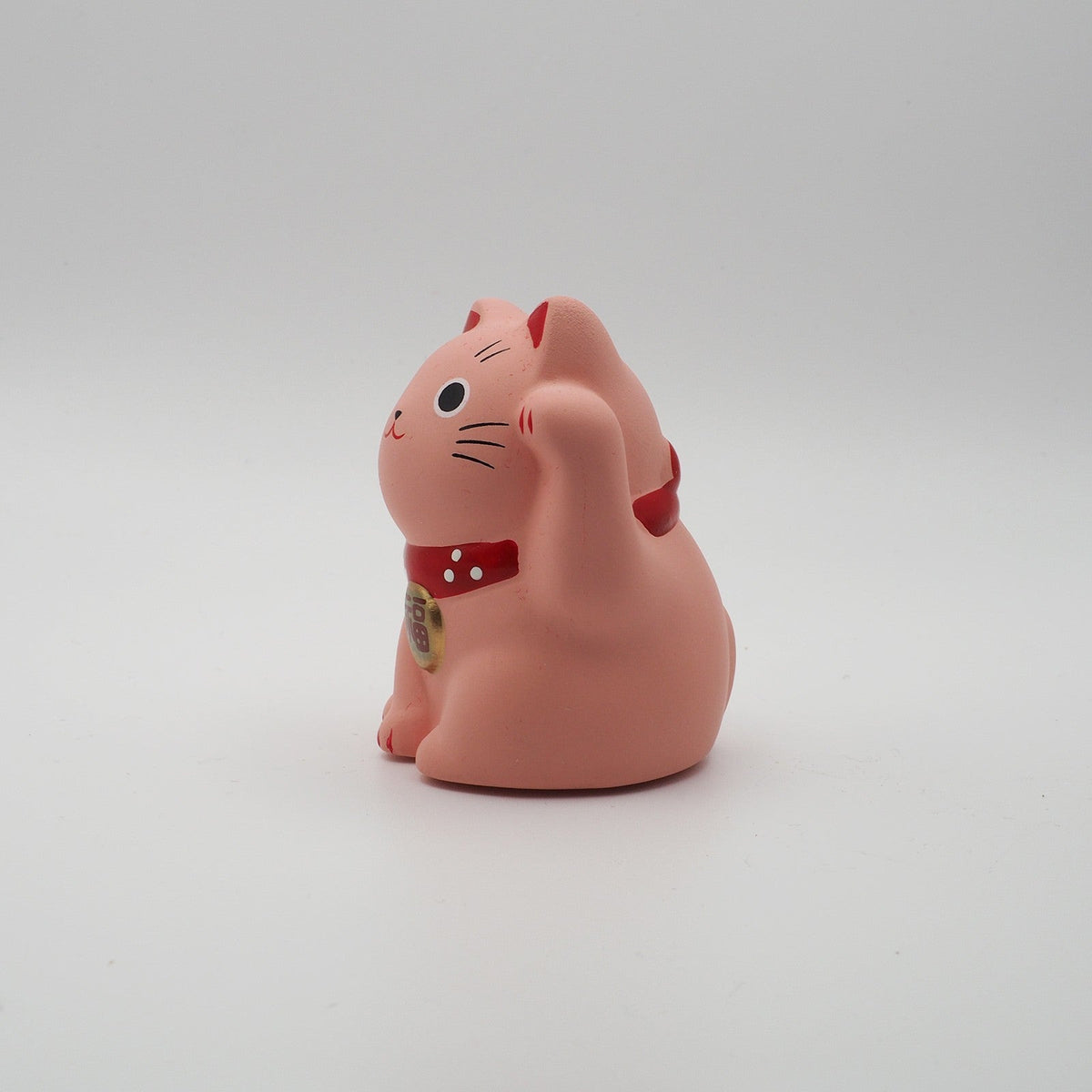 Mini Japanese Lucky Cat Pair – Red & Pink Maneki Neko | Yakushigama