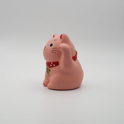 Mini Japanese Lucky Cat Pair – Red & Pink Maneki Neko | Yakushigama