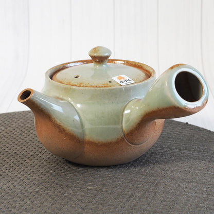 Japanese Tokoname Ware Kyusu Teapot 'Ash Gray Green Glaze' Ceramesh 350ml Made in Japan, Aichi