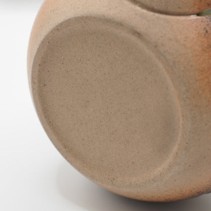 Japanese Tokoname Ware Kyusu Teapot  Rustic Green Brown Ceramesh 350ml Made in Japan, Aichi