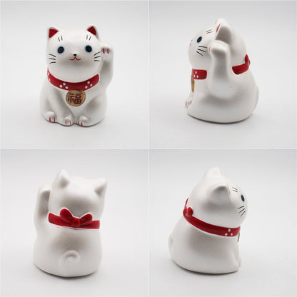 Set of 9 Mini Japanese Maneki Neko Lucky Cat Figurine | Yakushigama