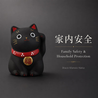 Yakushigama Mini Japanese Lucky Cat Figurine (Maneki Neko) – Hand-Painted, 9 Colors