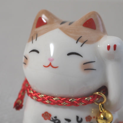 Set of 4 Japanese Lucky Cats – Calico, Brown Calico, Tuxedo & Orange Tabby | Yakushigama
