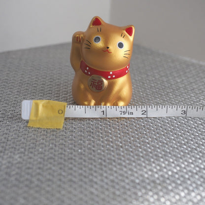 Mini Japanese Lucky Cat Pair – Gold & Silver Maneki Neko | Yakushigama