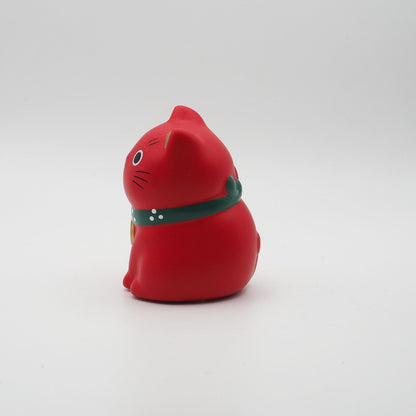 Mini Japanese Lucky Cat Pair – Red & Pink Maneki Neko | Yakushigama