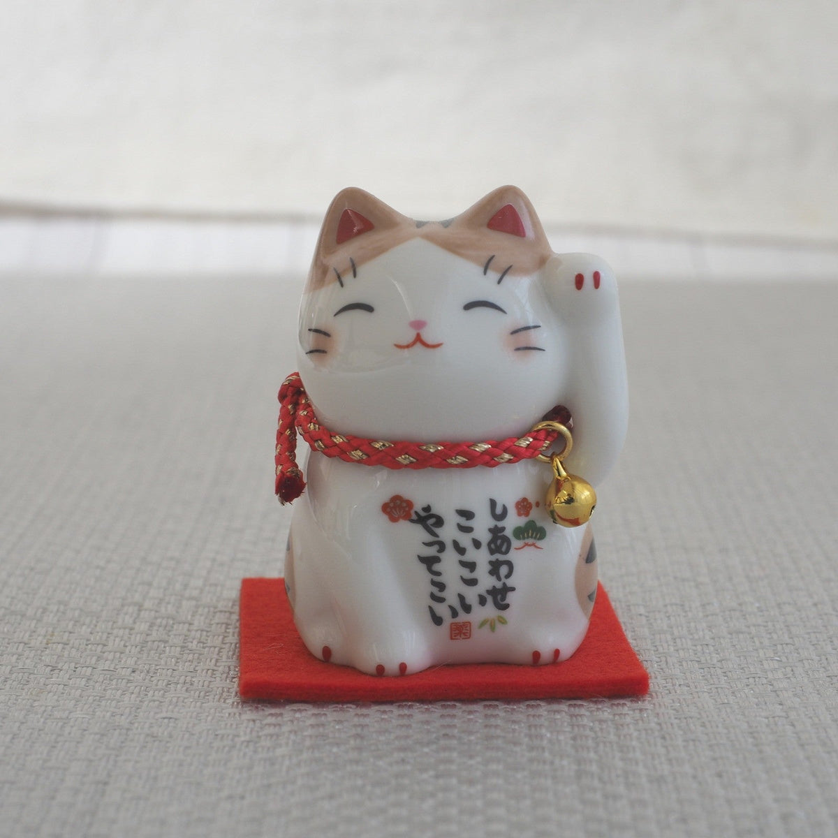 Japanese Lucky Cat Figurine – Orange Tabby Maneki Neko | Yakushigama