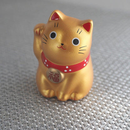 Mini Japanese Lucky Cat Pair – Gold & Silver Maneki Neko | Yakushigama