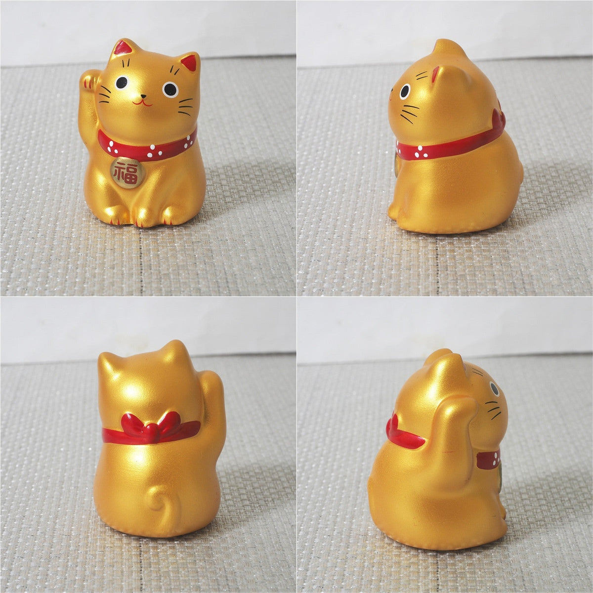 Set of 9 Mini Japanese Maneki Neko Lucky Cat Figurine | Yakushigama