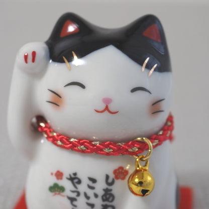 Japanese Lucky Cat Pair – Tuxedo & Orange Tabby Maneki Neko | Yakushigama