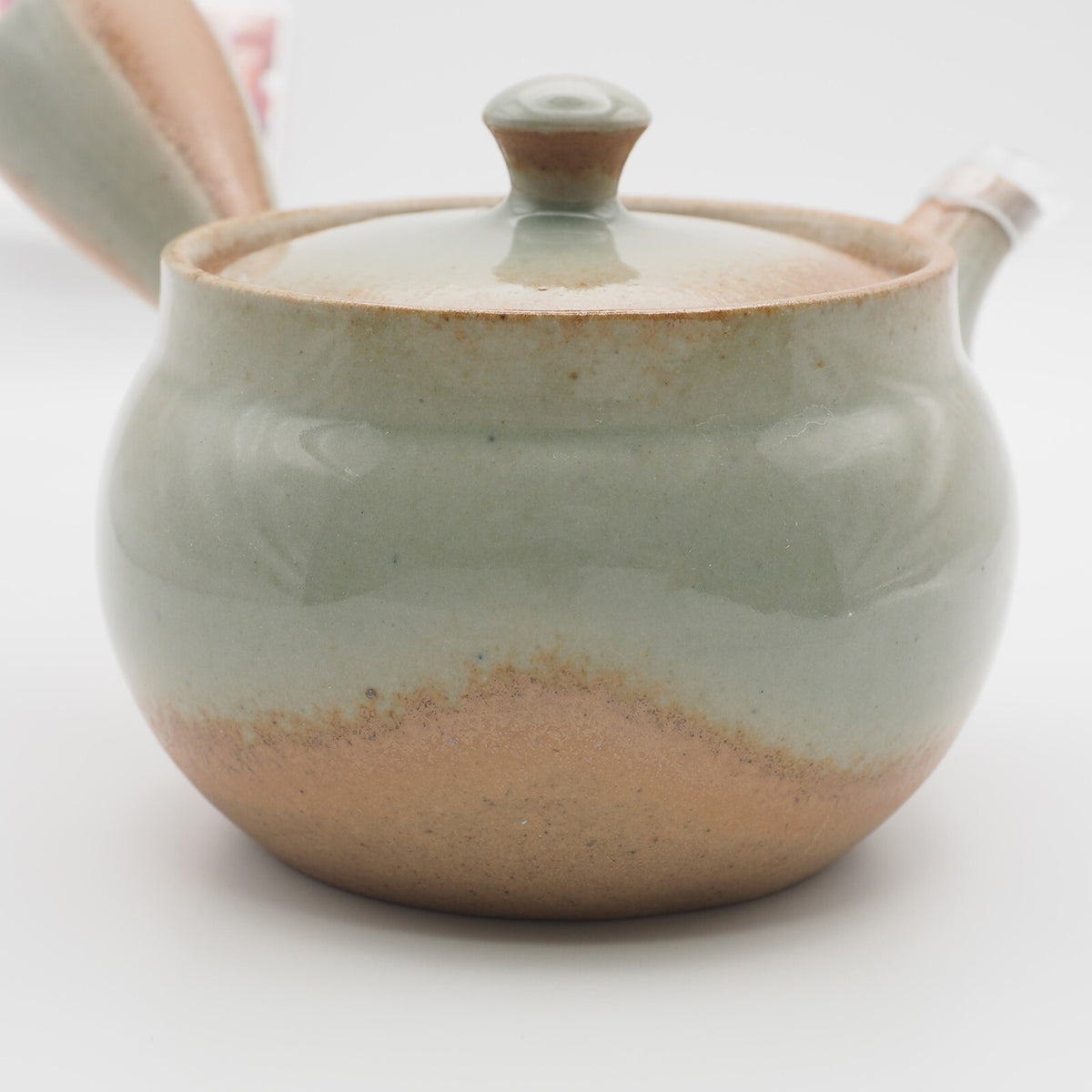 Japanese Tokoname Ware Kyusu Teapot 'Ash Gray Green Glaze' Ceramesh 350ml Made in Japan, Aichi