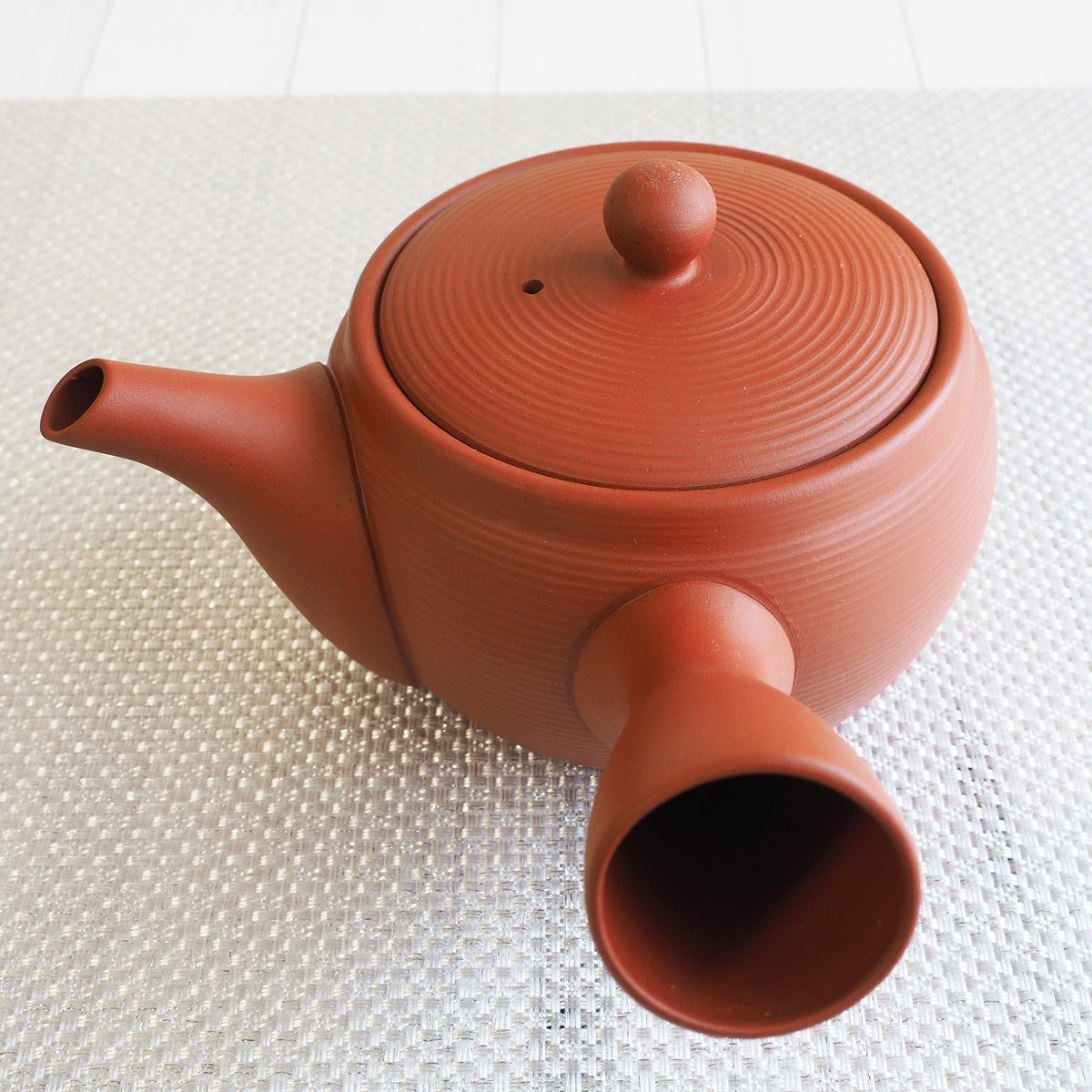 Japanese Tokoname Ware Kyusu Teapot  Red Clay Ceramesh 430ml Made in Japan, Aichi