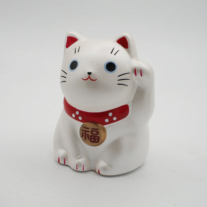 Yakushigama Mini Japanese Lucky Cat Figurine (Maneki Neko) – Hand-Painted, 9 Colors