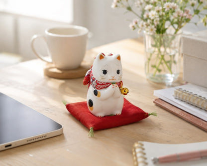 Mini Japanese Prayer Cat Figurine – Lucky Cat for Wishes | Yakushigama