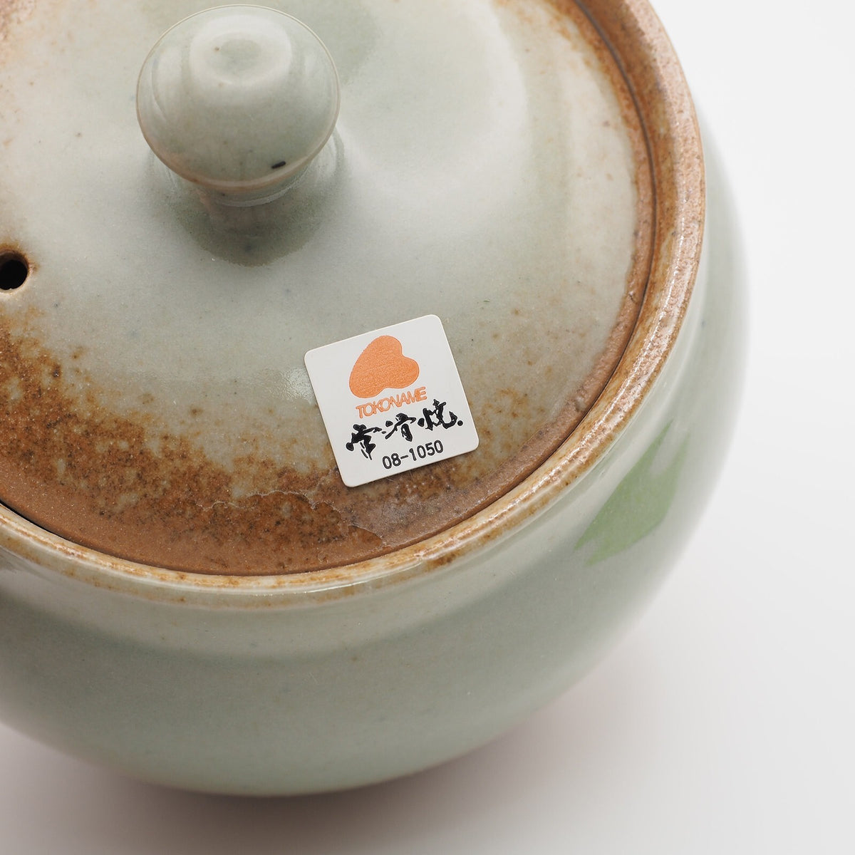 Japanese Tokoname Ware Kyusu Teapot 'Ash Gray Green Glaze' Ceramesh 350ml Made in Japan, Aichi