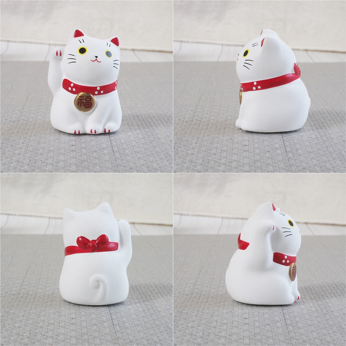Set of 9 Mini Japanese Maneki Neko Lucky Cat Figurine | Yakushigama
