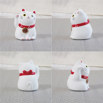 Set of 9 Mini Japanese Maneki Neko Lucky Cat Figurine | Yakushigama