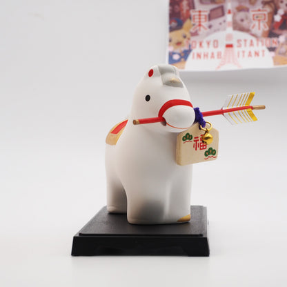Horse Zodiac Figurine with Hamaya Lucky Arrow | Yakushigama 2026 Zodiac