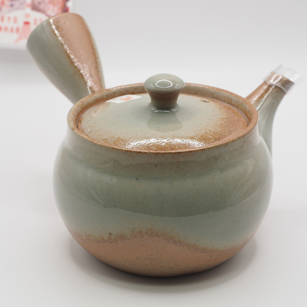 Japanese Tokoname Ware Kyusu Teapot 'Ash Gray Green Glaze' Ceramesh 350ml Made in Japan, Aichi