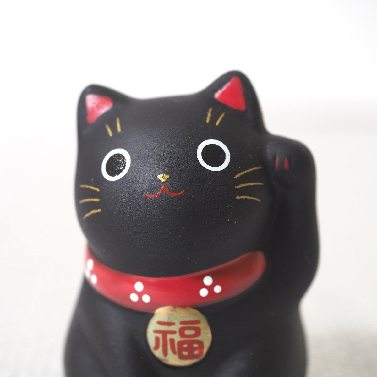 Mini Japanese Lucky Cat Pair – Black & Gold Maneki Neko | Yakushigama